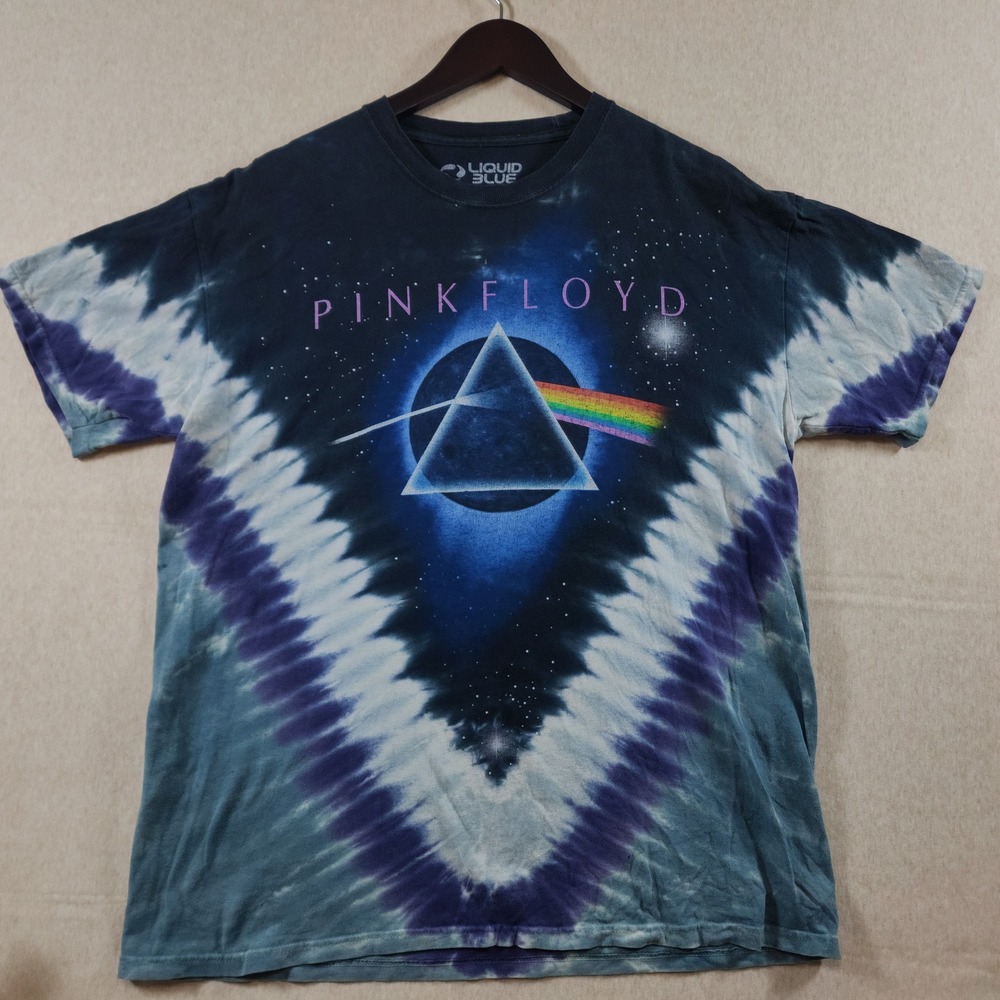 Pink Floyd Liquid Blue Shirt Mens Large L Tie Dye Dark Side Of The Moon Rock Tee